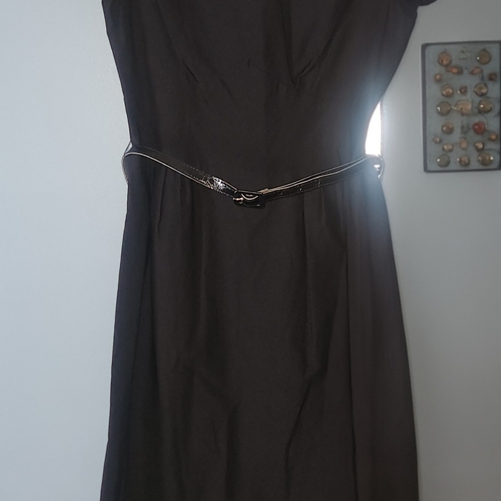 Stop Staring Black Midi Dress with Belt